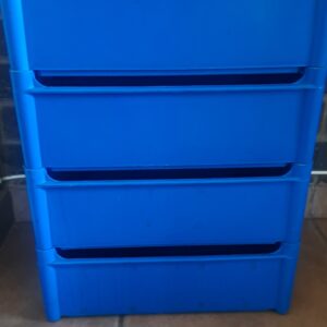 Blue Stackable 4-Drawer Plastic Storage Unit