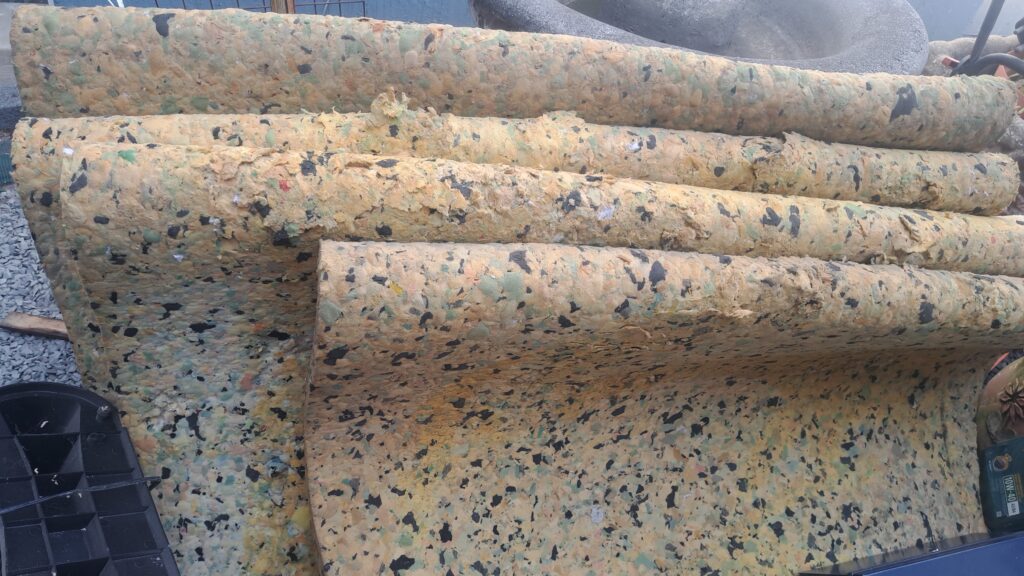 Bundle of 6 Used Bonded-Foam Padding Sheets — Beige with Multicolour Flecks