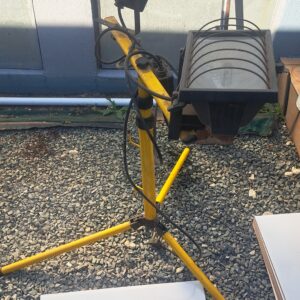 Yellow Tripod Work Light with Two Rectangular Heads — 1 Stand, 2 Heads