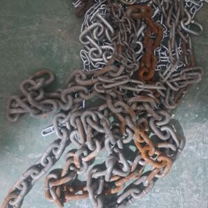 Lot of Mixed Metal Chains with Ring & Carabiner — Used, Some Surface Rust