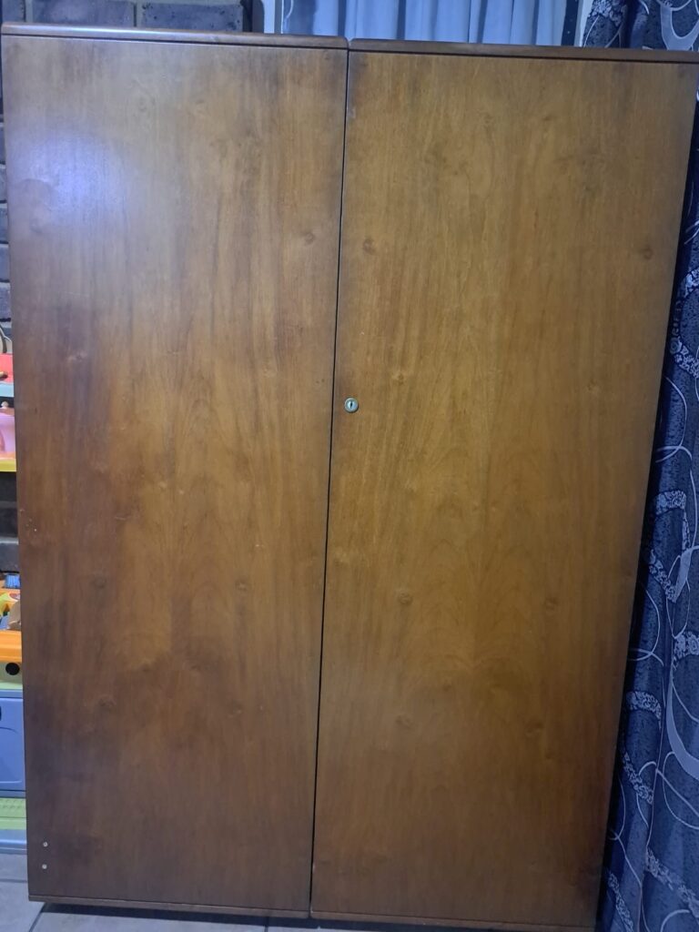 Used Two-Door Wooden Office Cupboard with 3 Internal Shelves