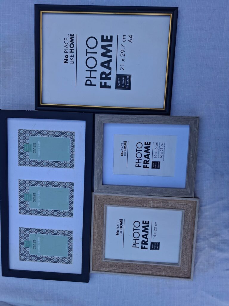 Set of 5 Assorted Photo Frames (A4, 15x20cm, 10x15cm inserts)
