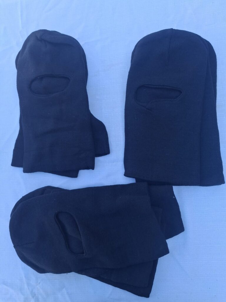 Bundle of 3 Black Single-Eye Balaclavas (face masks)