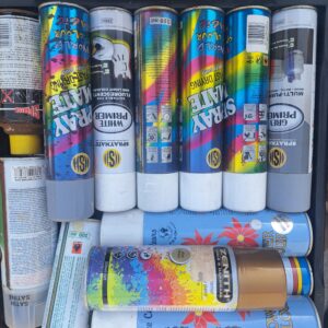 Mixed Lot of Approx. 13 Aerosol Spray Paint Cans (Assorted Brands & Colours)