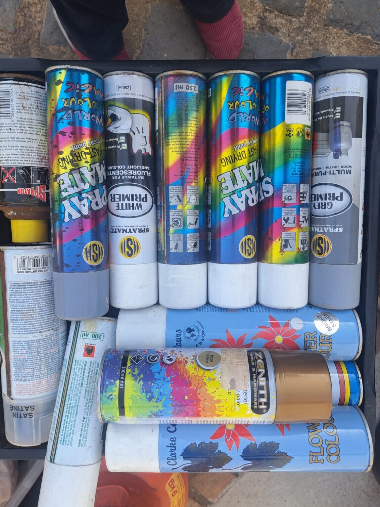 Mixed Lot of Approx. 13 Aerosol Spray Paint Cans (Assorted Brands & Colours)