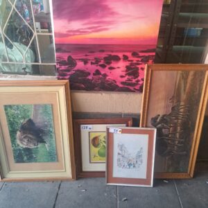 Mixed Lot of Six Framed Artworks and Prints — Assorted Sizes, Decorative Lot