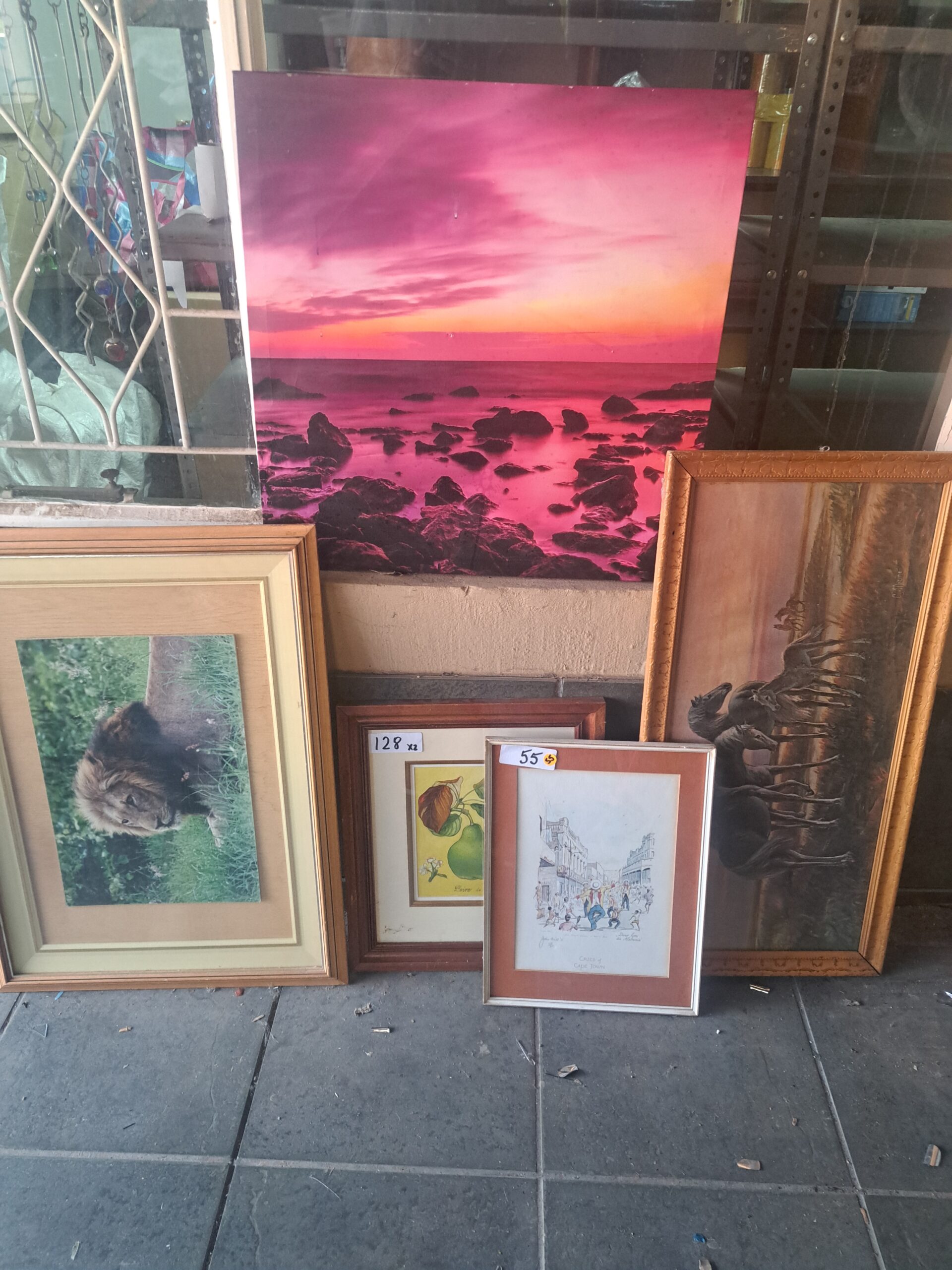 Mixed Lot of Six Framed Artworks and Prints — Assorted Sizes, Decorative Lot