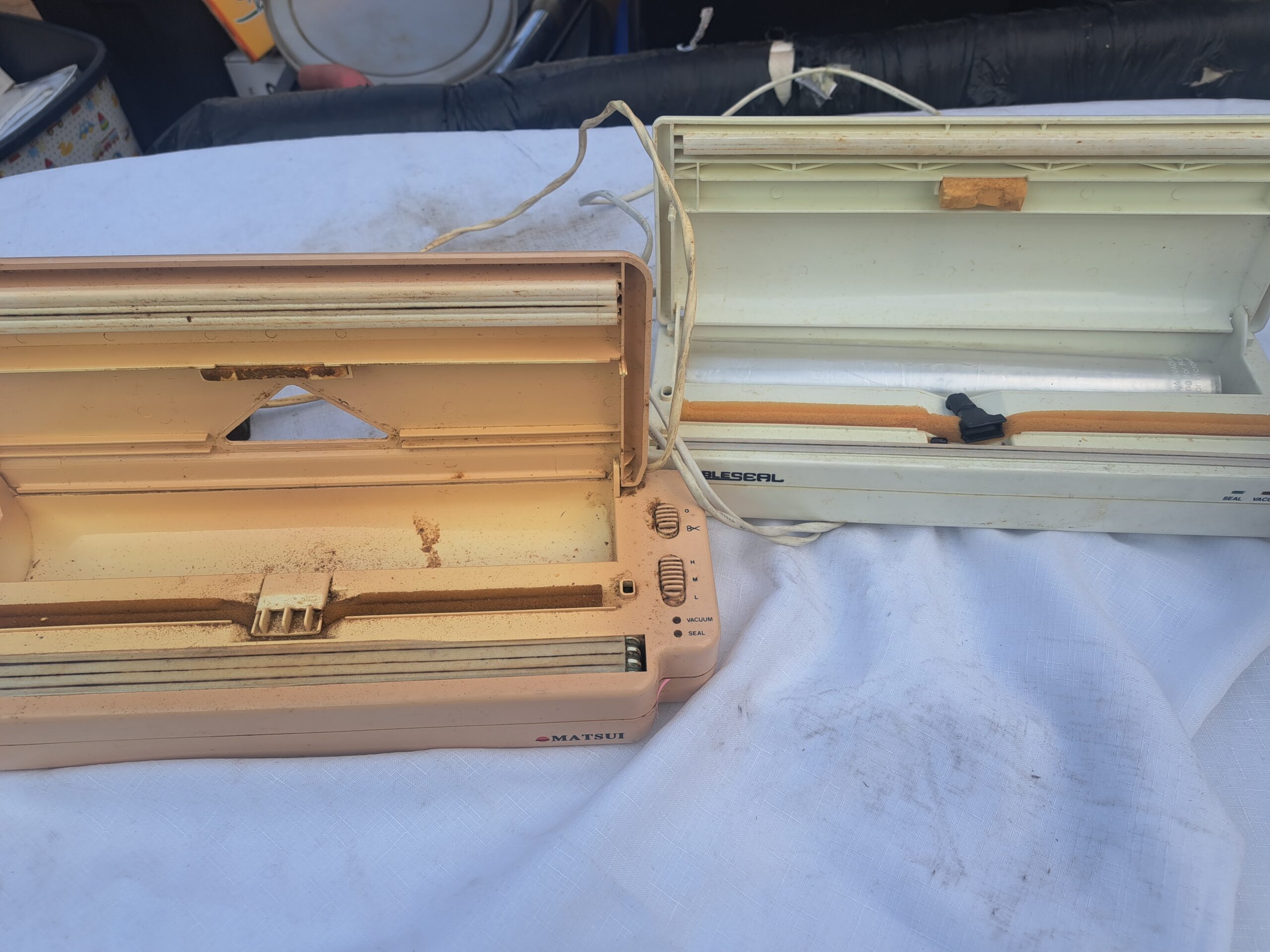 Set of 2 Tabletop Vacuum / Food Sealer Units — Beige & White, Untested