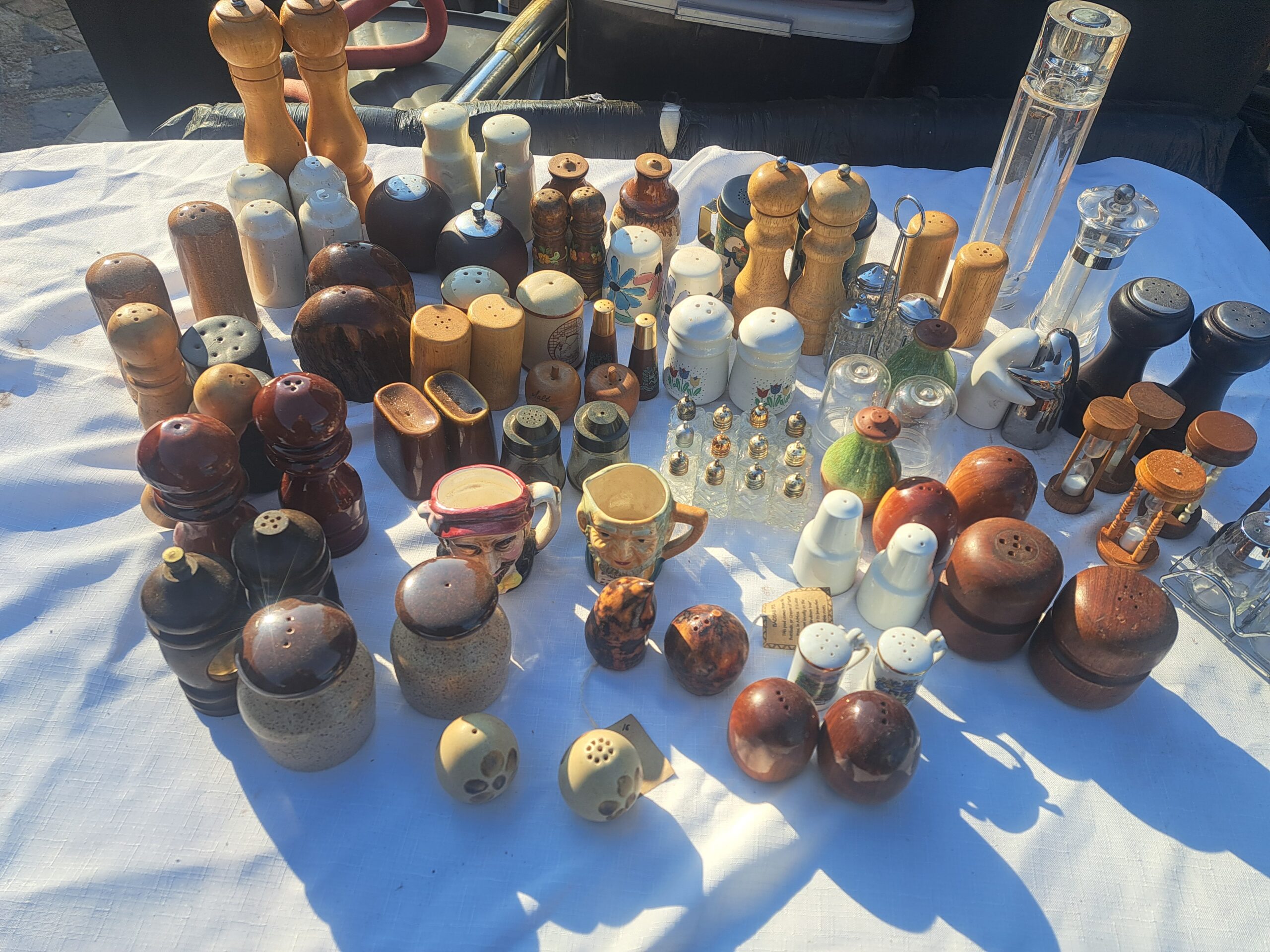 Mixed Lot of Assorted Salt & Pepper Shakers & Small Condiment Containers