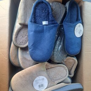 Joblot of Mixed Slippers (tan/beige & dark blue) — approx 3–4 pairs