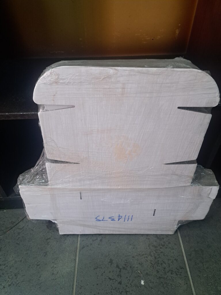 Joblot of White Die-Cut Packaging Box Panels, Shrink-Wrapped (Bulk Lot)