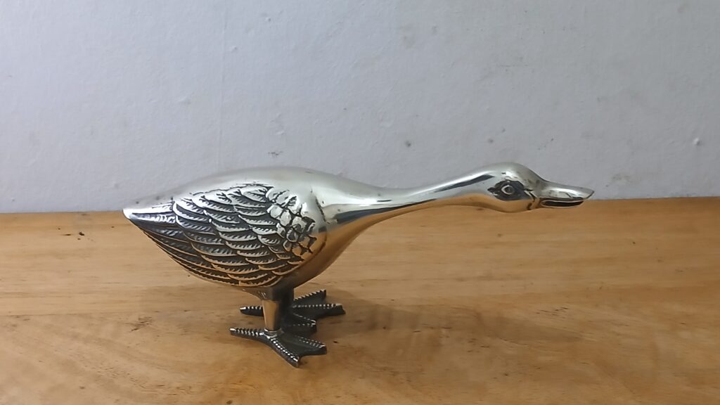 Decorative Metal Goose Figurine, 24cm high — Decorative Antiques & Collectible