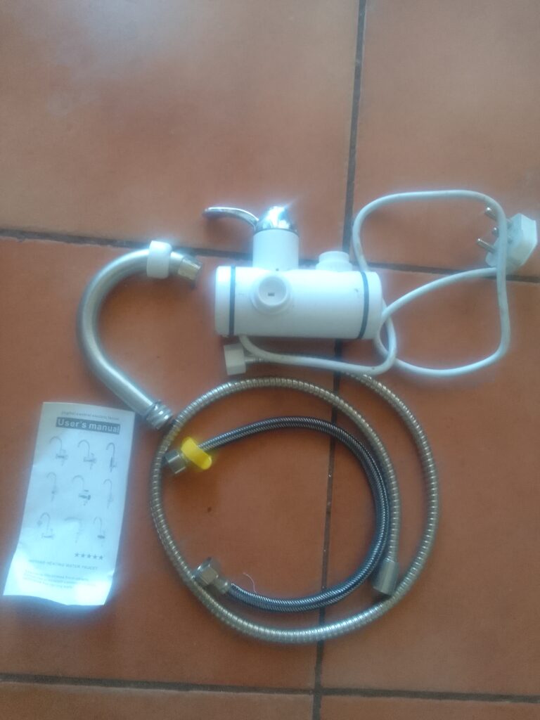 Used Instant Electric Water Faucet with Power Cord and Hoses (Untested)