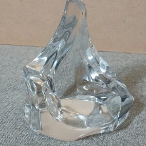 Franklin Mint Signed Art Glass 'Iceberg' Paperweight – Abstract Clear Glass, 11cm