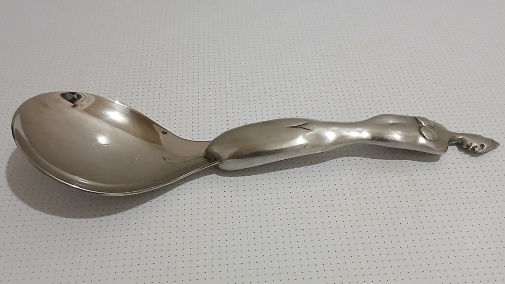 Carrol Boyes Sculptural Metal Serving Spoon – Nude Female Form Handle, 26cm