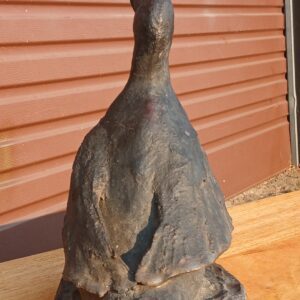 Pottery Duck Sculpture — Decorative Garden Duck with Base, 30 x 28 cm — Damaged/Repair