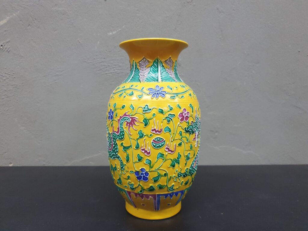 Chinese Yellow-ground Porcelain Vase (Reproduction)