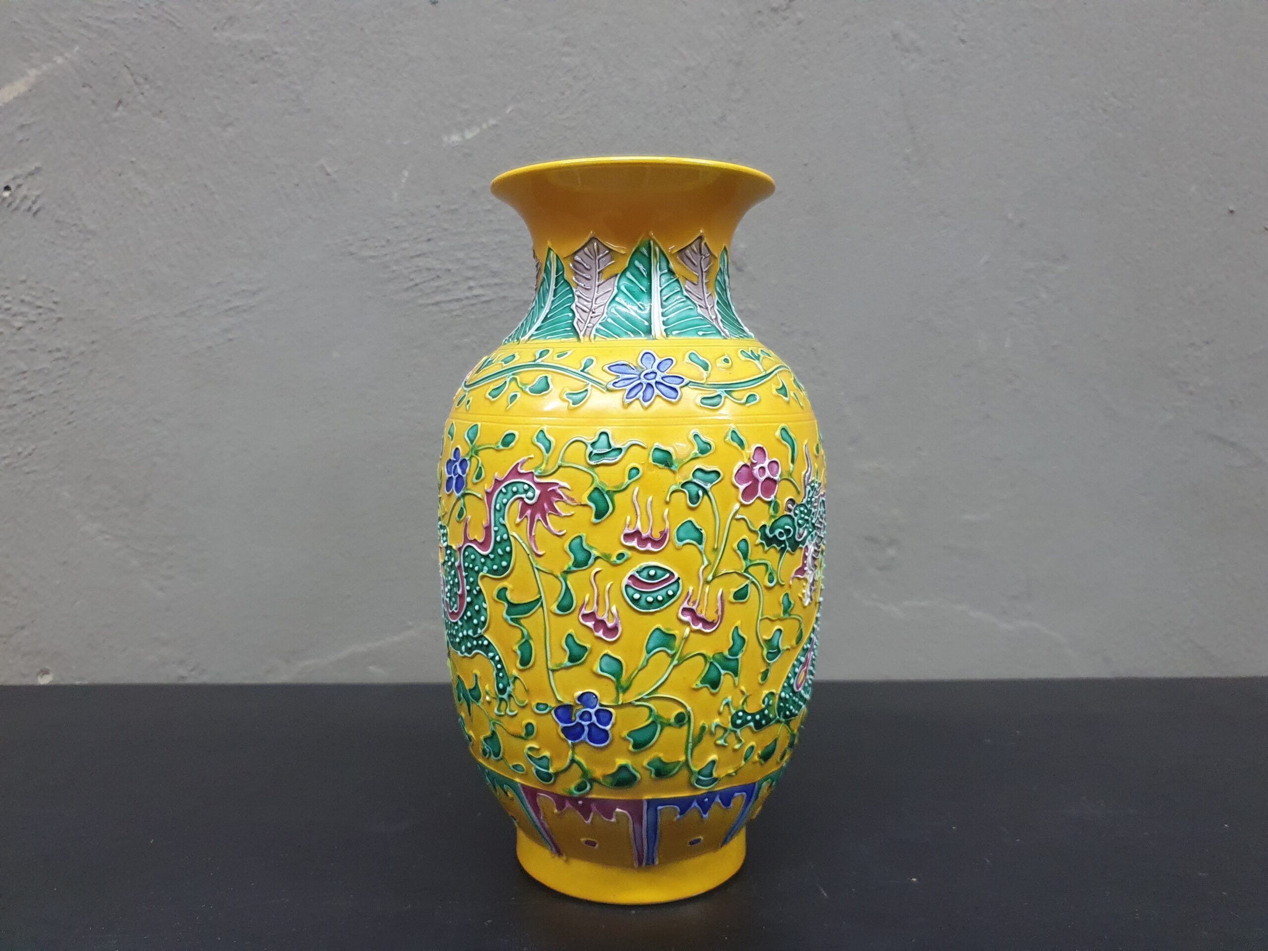 Chinese Yellow-ground Porcelain Vase (Reproduction)