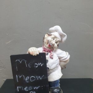 Decorative Chef Figurine with Chalkboard — Kitchen Display Figure