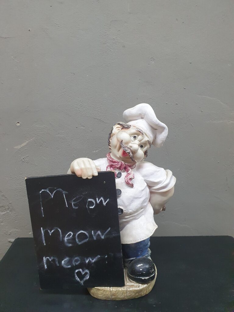 Decorative Chef Figurine with Chalkboard — Kitchen Display Figure