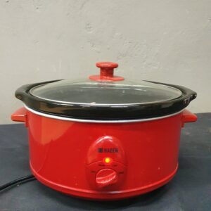 Haden 3.5L Red Slow Cooker (200W) with Removable Inner Pot & Lid