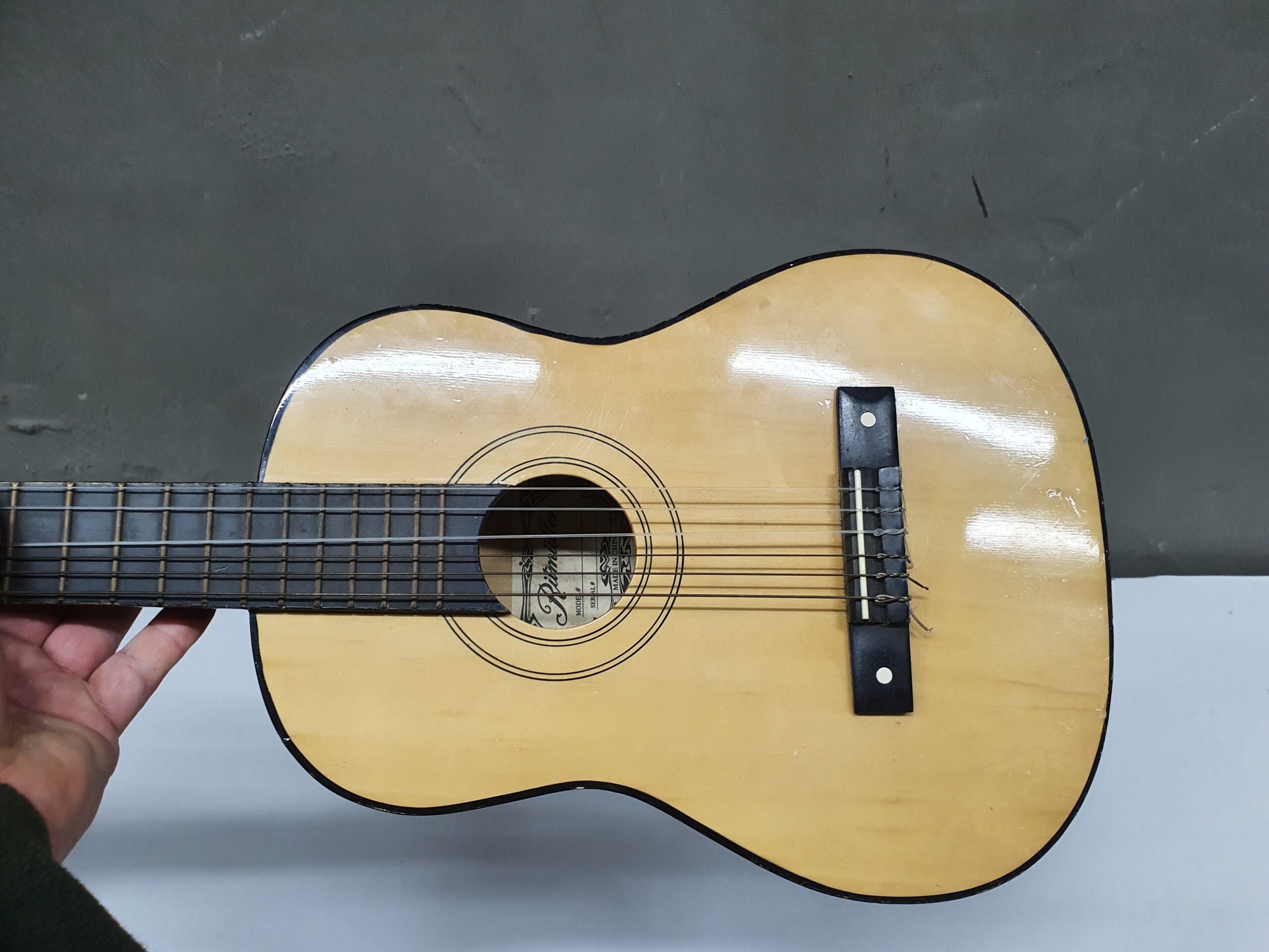 Small Classical (Nylon-String) Ritmüller Guitar — Wooden Body, Visible Age Wear