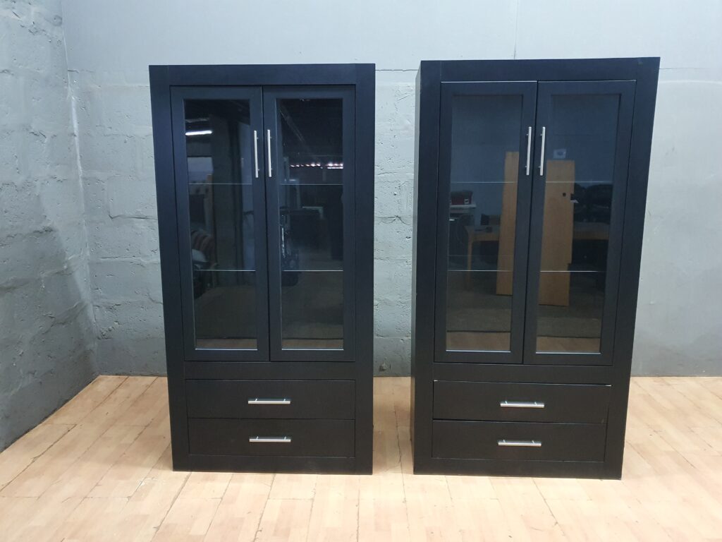 Pair of Tall Freestanding Cabinets / Wardrobes, 93 x 46 x 180 cm
