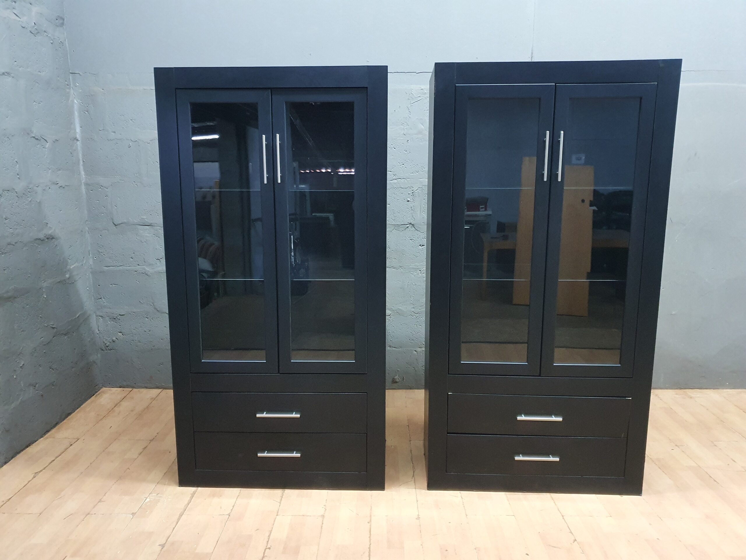 Pair of Tall Freestanding Cabinets / Wardrobes, 93 x 46 x 180 cm