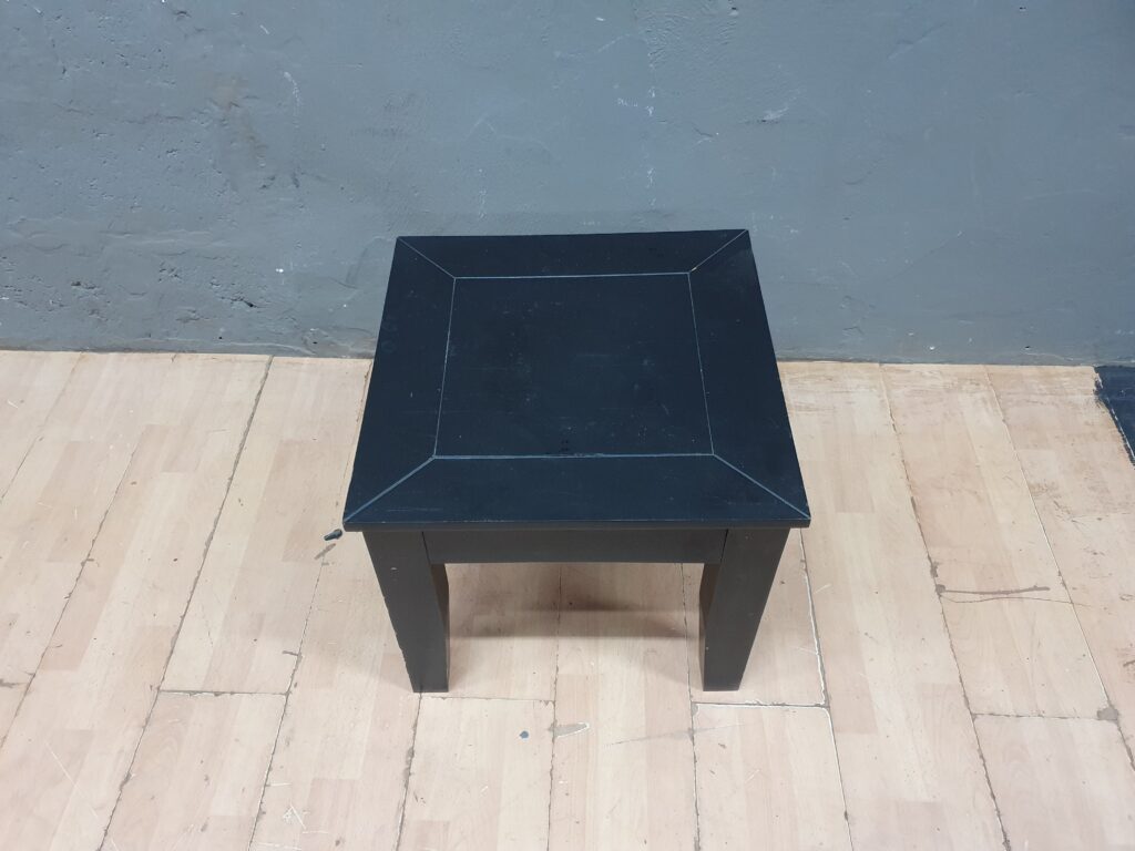 Small Black Square Side Table, Painted Wood/Veneer, 50 x 50 x 45 cm