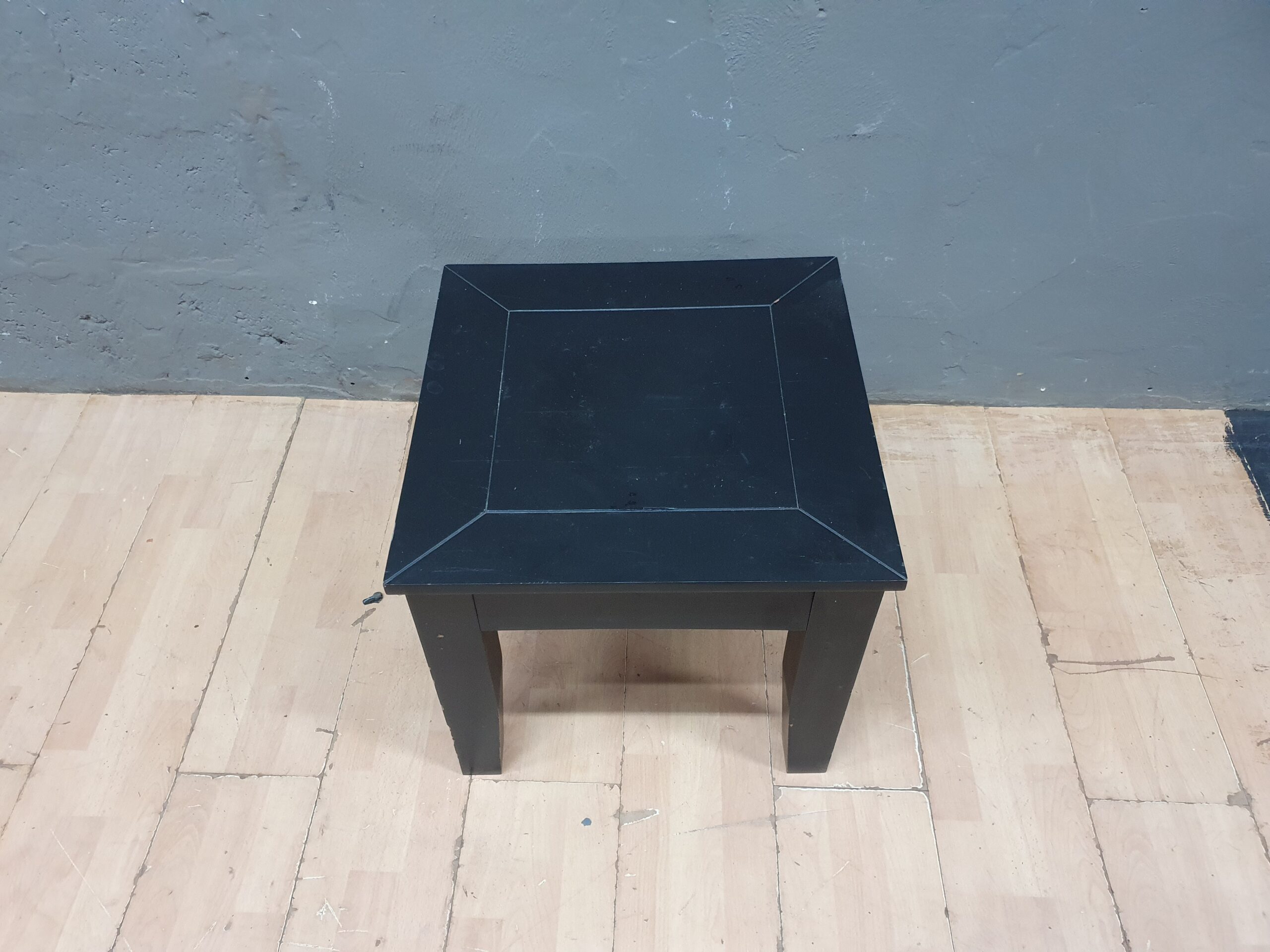 Small Black Square Side Table, Painted Wood/Veneer, 50 x 50 x 45 cm