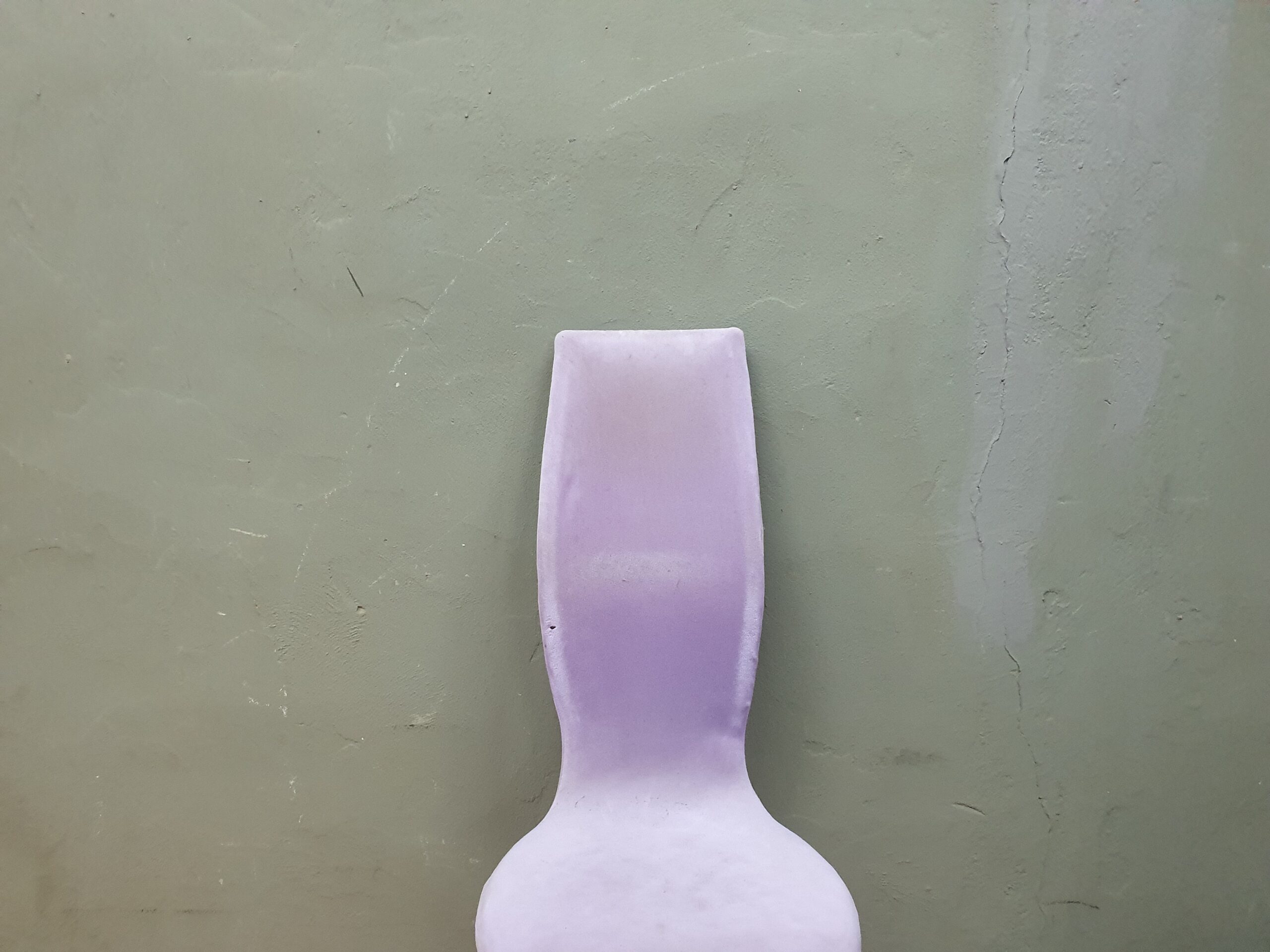 Purple/Lilac Upholstered High-Back Chair with Chrome Legs