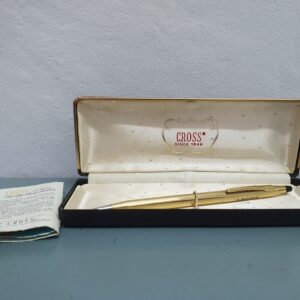 CROSS Gold-Tone Ballpoint Pen with Presentation Box & Booklet, Engraved 'B. BAGSHAW'