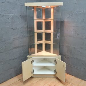 Corner Glass Display Cabinet with Lower Storage (83 x 184 x 60 cm)