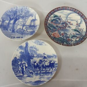 Set of 3 Decorative Ceramic/Porcelain Wall Plates with Backstamps