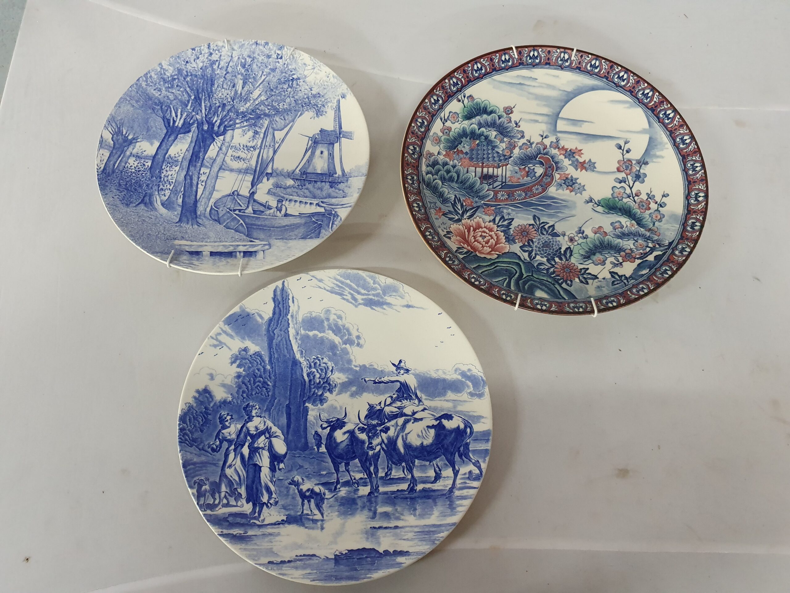 Set of 3 Decorative Ceramic/Porcelain Wall Plates with Backstamps