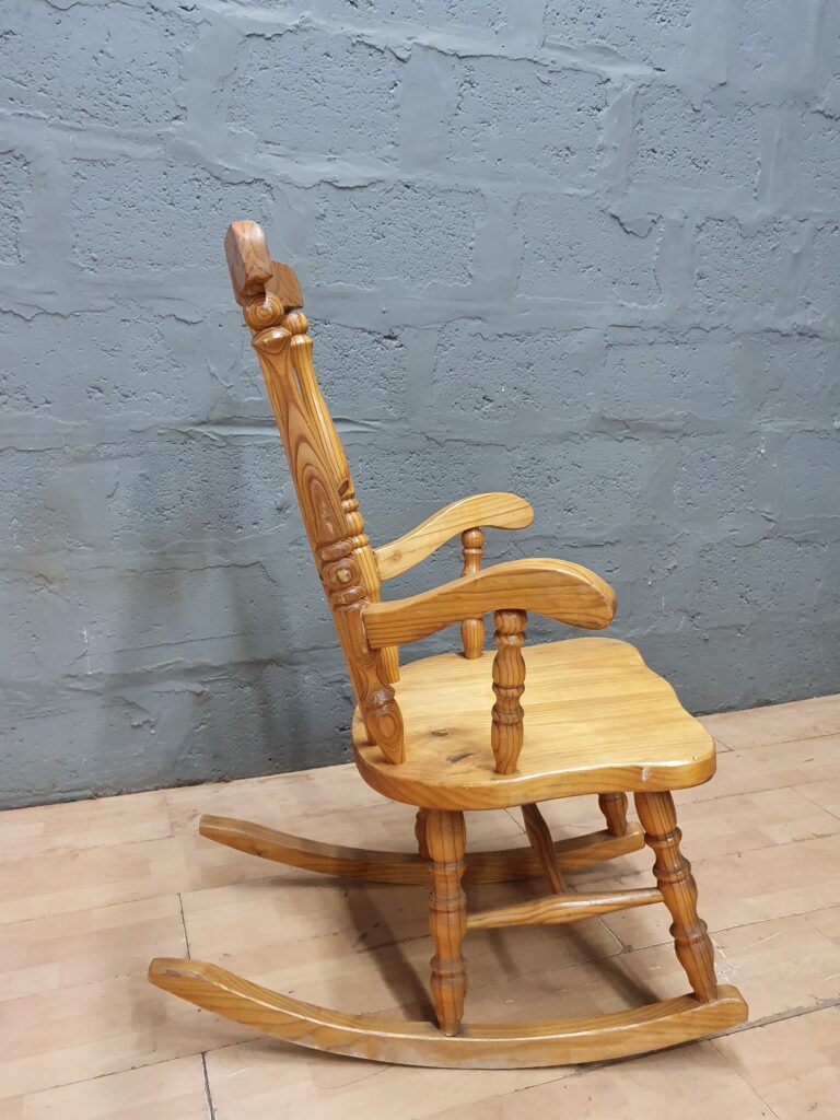 Wooden Rocking Chair in Light Brown / Honey Finish