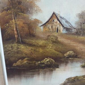 Framed landscape painting, 78 x 108 cm (incl. frame)