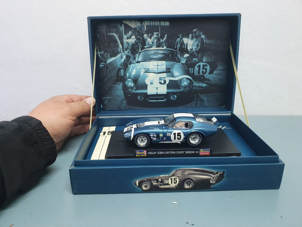 Boxed 1:32 Shelby Cobra Daytona Coupe ‘Sebring ’65’ Model on Display Base