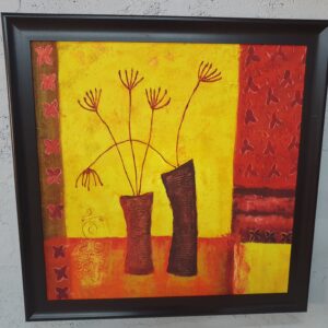 Large Framed Oil-on-Board Style Painting, 114 x 146 cm, Textured Surface