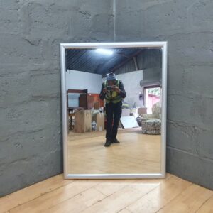Large Rectangular Wall Mirror - Silver Frame, 97 x 127 cm
