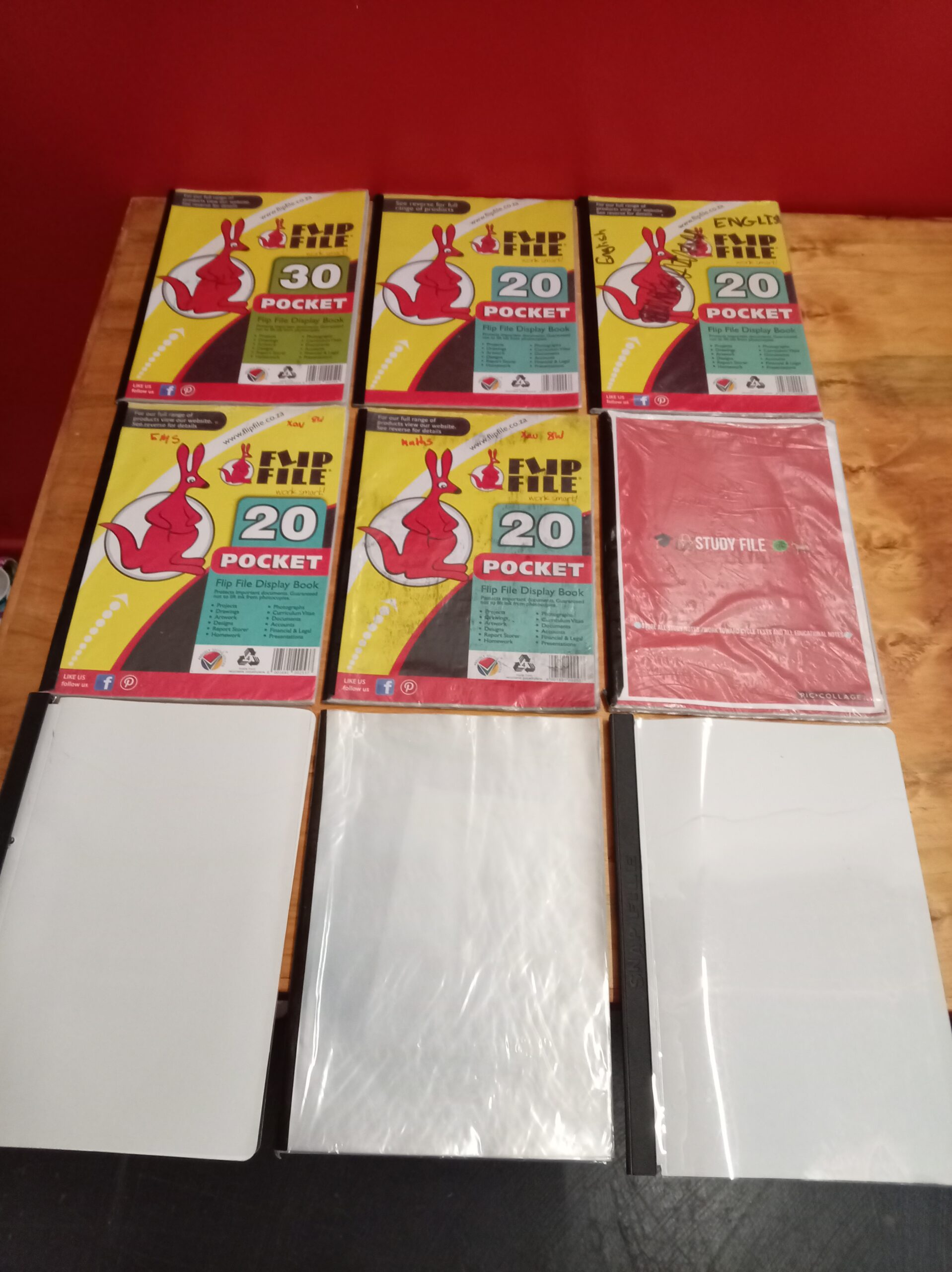 Lot of 9 Flip File Display Books – Assorted 20/30 Pocket