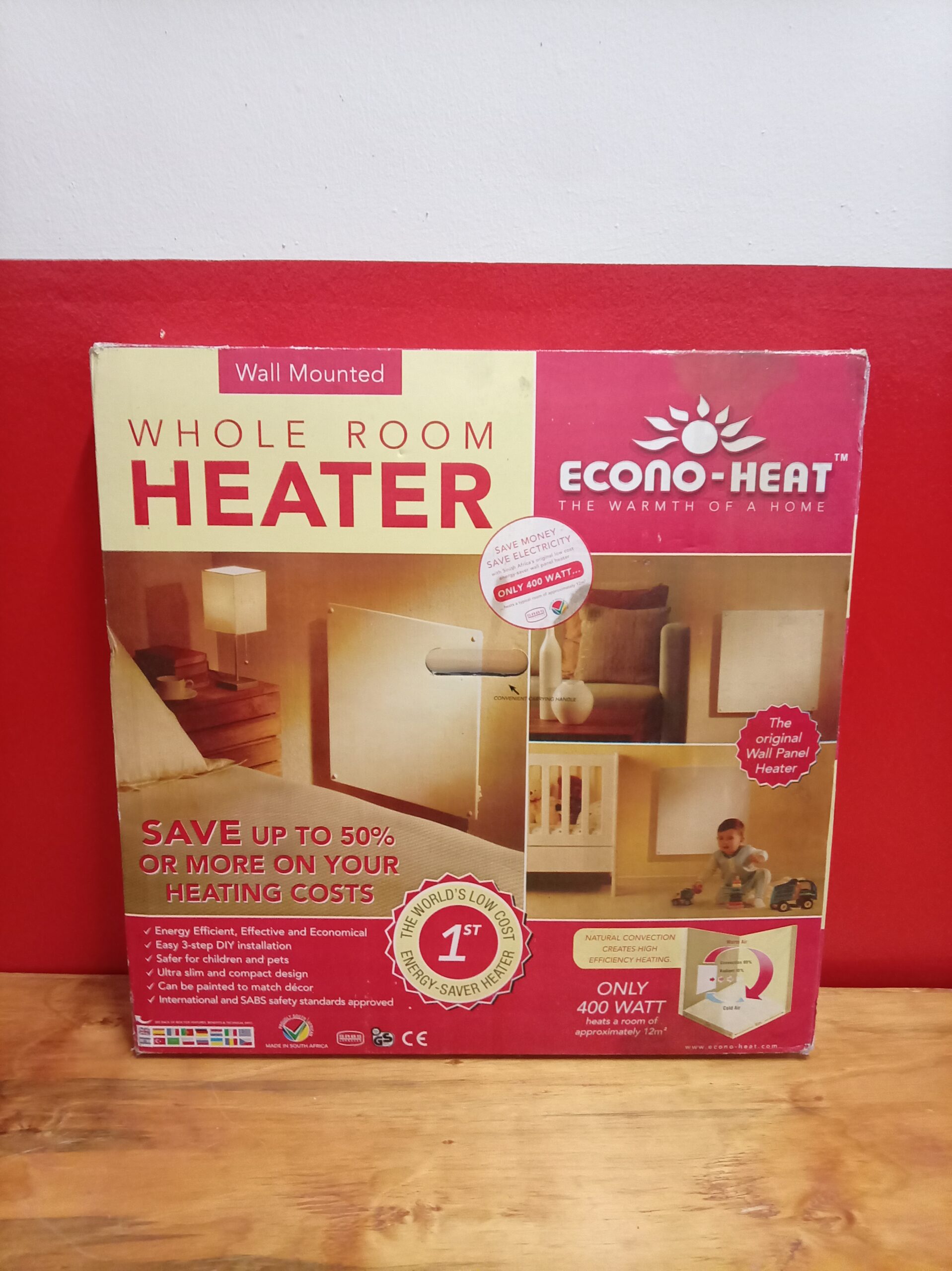 Econo-Heat Wall-Mounted Whole-Room Heater (Boxed, 400W)