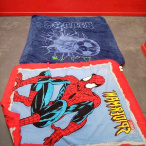 Pair of Children's Blankets — Spiderman & Soccer Design (2-piece set)