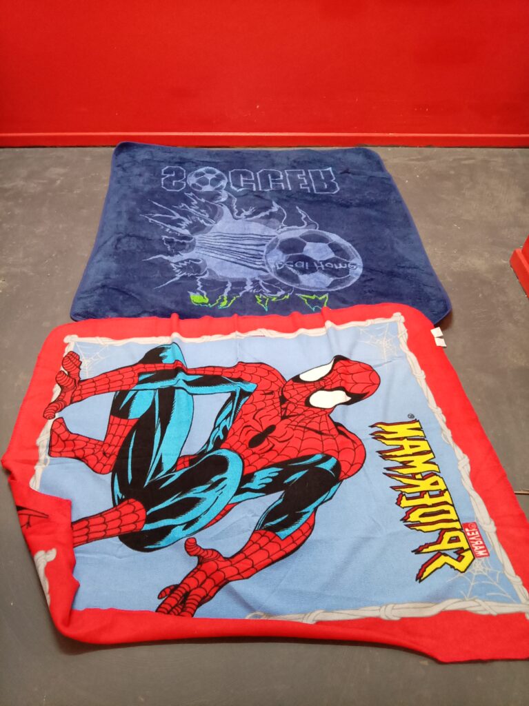 Pair of Children’s Blankets — Spiderman & Soccer Design (2-piece set)