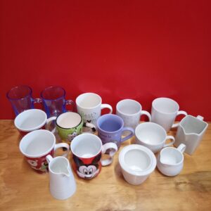 Mixed Lot of Assorted Coffee & Tea Mugs with Small Serving Pieces (Approx. 15)