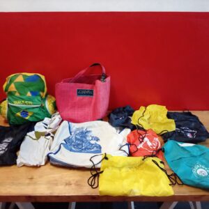 Joblot of Approximately 10 Mixed Fabric Bags and Drawstring Sacks