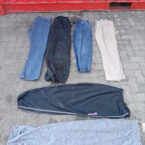 Lot of 6 Men's Jeans & Trousers - Mixed Sizes, Used, Visible Stains