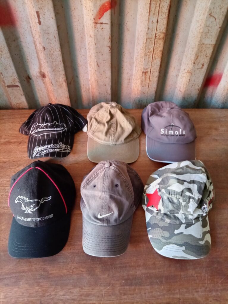 Lot of 6 Assorted Baseball Caps — Nike, Old Khaki, Mustang, Simola & Camo — Used