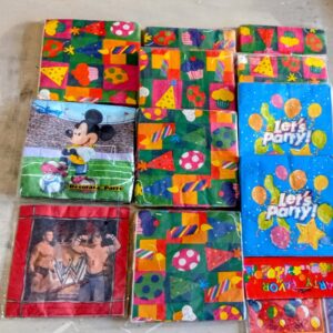 Bulk Lot of 12 Assorted Party Napkin Packs – Disney, WWE & Colourful Party Designs (Sealed)