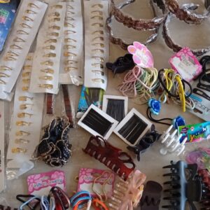 Bulk Lot: 45+ Brand New Hair Accessories & Safety Pins – Clips, Bands, Scrunchies, More!